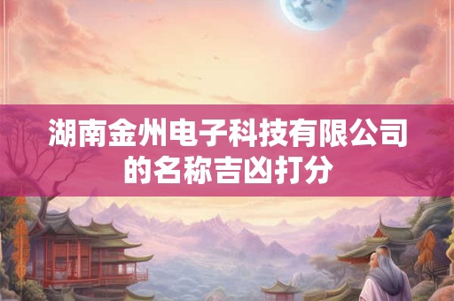 湖南金州电子科技有限公司的名称吉凶打分