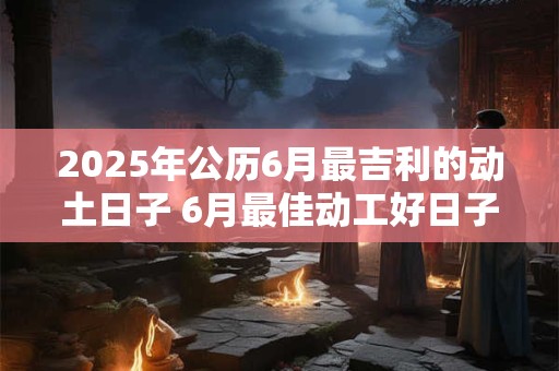 2025年公历6月最吉利的动土日子 6月最佳动工好日子