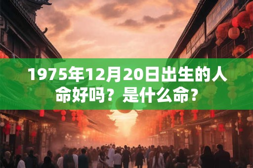 1975年12月20日出生的人命好吗？是什么命？