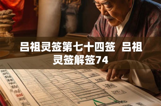 吕祖灵签第七十四签  吕祖灵签解签74