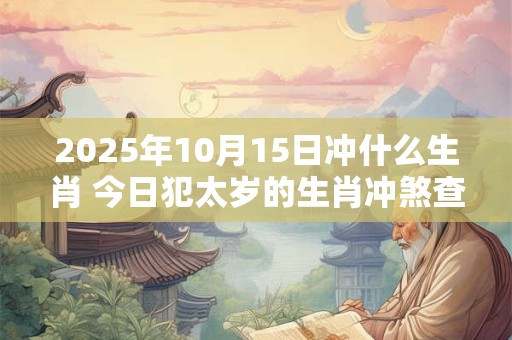 2025年10月15日冲什么生肖 今日犯太岁的生肖冲煞查询：