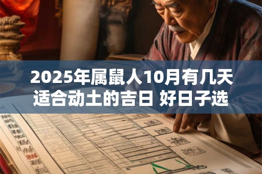 2025年属鼠人10月有几天适合动土的吉日 好日子选择看八字