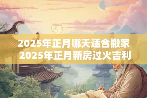 2025年正月哪天适合搬家 2025年正月新房过火吉利吗