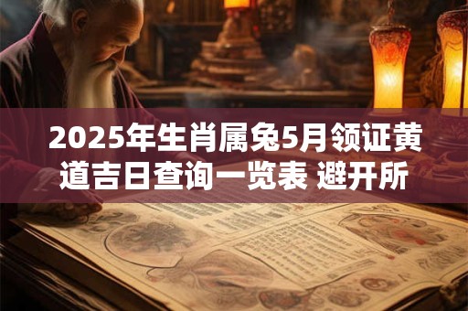 2025年生肖属兔5月领证黄道吉日查询一览表 避开所冲才吉利