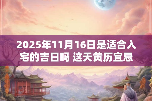 2025年11月16日是适合入宅的吉日吗 这天黄历宜忌