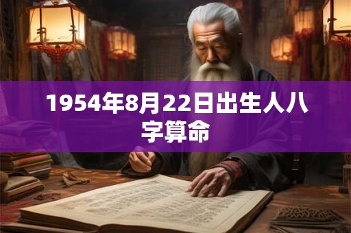 1954年8月22日出生人八字算命 1954年8月22日出生人八字算命