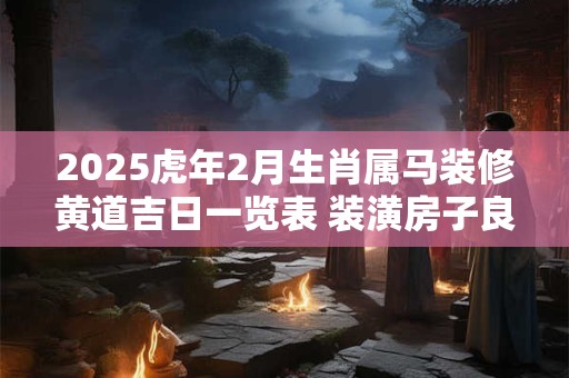 2025虎年2月生肖属马装修黄道吉日一览表 装潢房子良机
