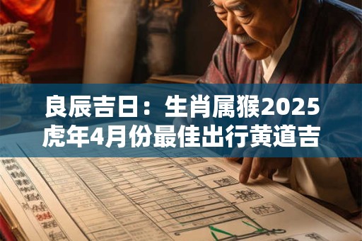 详细阅读:良辰吉日:生肖属猴2025虎年4月份最佳出行黄道吉日查询 良辰吉日:生肖属猴2025虎年4月份最佳出行黄道吉日查询