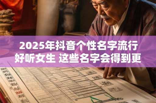 2025年抖音个性名字流行好听女生 这些名字会得到更多关注