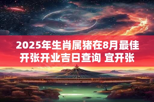 2025年生肖属猪在8月最佳开张开业吉日查询 宜开张吉日