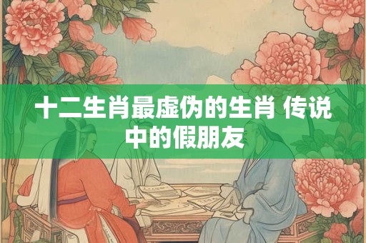 十二生肖最虚伪的生肖 传说中的假朋友
