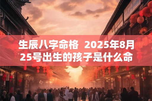 生辰八字命格  2025年8月25号出生的孩子是什么命