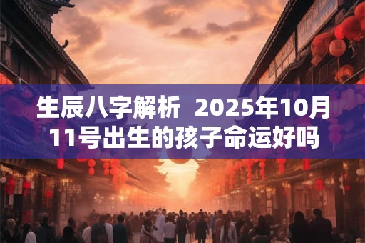 生辰八字解析  2025年10月11号出生的孩子命运好吗