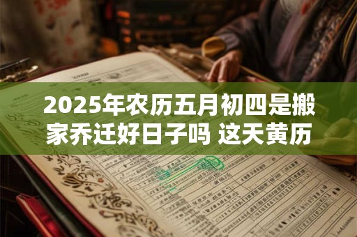 2025年农历五月初四是搬家乔迁好日子吗 这天黄历宜忌
