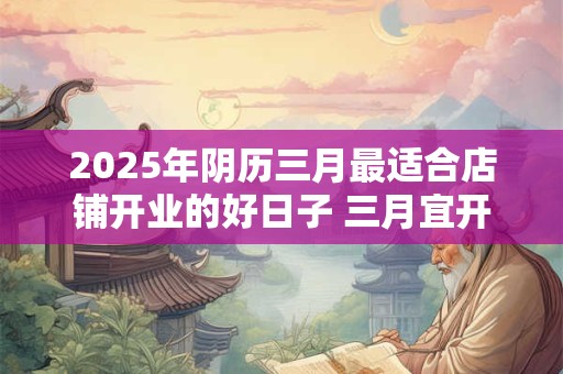 2025年阴历三月最适合店铺开业的好日子 三月宜开业吉日