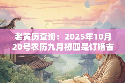 老黄历查询：2025年10月20号农历九月初四是订婚吉日吗