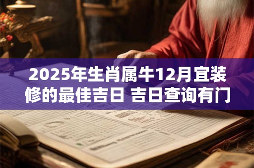 2025年生肖属牛12月宜装修的最佳吉日 吉日查询有门道