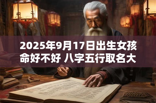详细阅读:2025年9月17日出生女孩命好不好 八字五行取名大全 2025年9月17日出生女孩命好不好 八字五行取名大全
