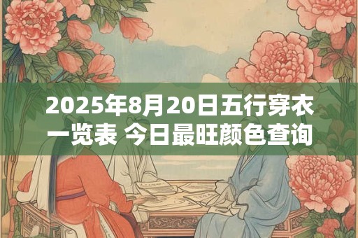 2025年8月20日五行穿衣一览表 今日最旺颜色查询