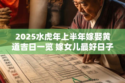 详细阅读:2025水虎年上半年嫁娶黄道吉日一览 嫁女儿最好日子 2025水虎年上半年嫁娶黄道吉日一览 嫁女儿最好日子