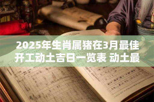 2025年生肖属猪在3月最佳开工动土吉日一览表 动土最佳时机