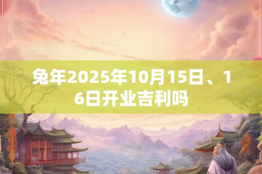 兔年2025年10月15日、16日开业吉利吗 兔年2025年10月15日、16日开业吉利吗