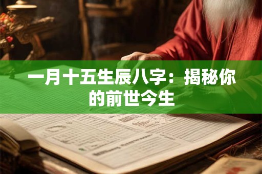 一月十五生辰八字：揭秘你的前世今生