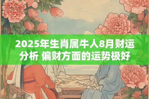 2025年生肖属牛人8月财运分析 偏财方面的运势极好