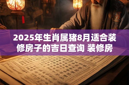 2025年生肖属猪8月适合装修房子的吉日查询 装修房间日子