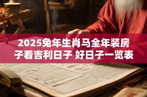 2025兔年生肖马全年装房子看吉利日子 好日子一览表