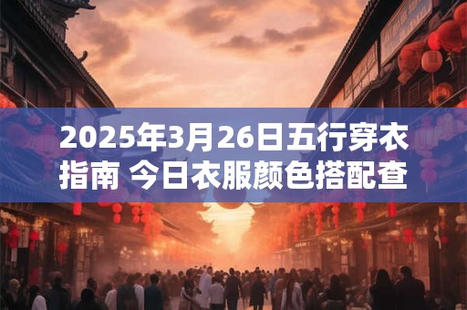2025年3月26日五行穿衣指南 今日衣服颜色搭配查询