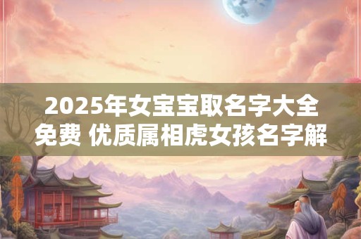 2025年女宝宝取名字大全免费 优质属相虎女孩名字解析