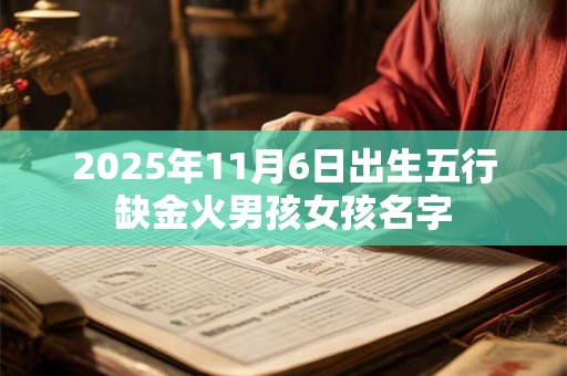 2025年11月6日出生五行缺金火男孩女孩名字
