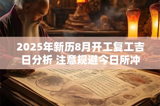 2025年新历8月开工复工吉日分析 注意规避今日所冲