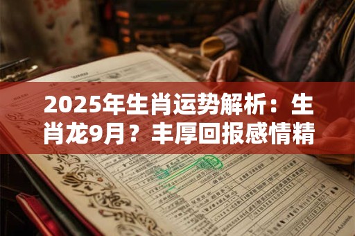 2025年生肖运势解析：生肖龙9月？丰厚回报感情精彩