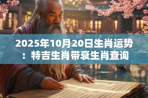 2025年10月20日生肖运势：特吉生肖带衰生肖查询
