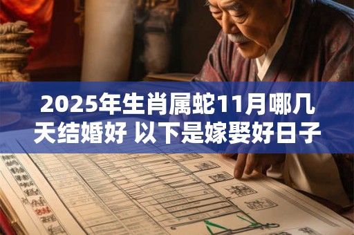 2025年生肖属蛇11月哪几天结婚好 以下是嫁娶好日子