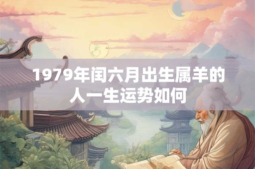 1979年闰六月出生属羊的人一生运势如何