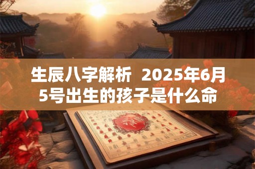生辰八字解析  2025年6月5号出生的孩子是什么命