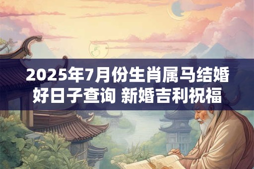 2025年7月份生肖属马结婚好日子查询 新婚吉利祝福语