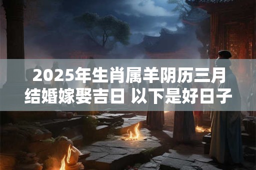2025年生肖属羊阴历三月结婚嫁娶吉日 以下是好日子