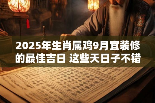 2025年生肖属鸡9月宜装修的最佳吉日 这些天日子不错