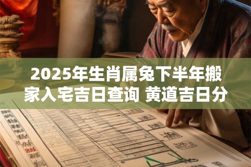 2025年生肖属兔下半年搬家入宅吉日查询 黄道吉日分析