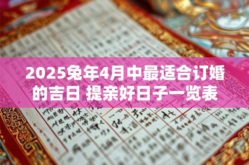 2025兔年4月中最适合订婚的吉日 提亲好日子一览表