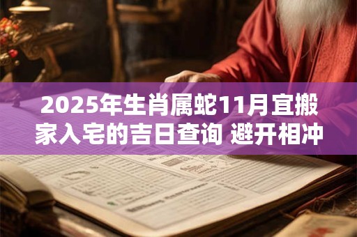 2025年生肖属蛇11月宜搬家入宅的吉日查询 避开相冲生肖