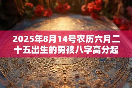 2025年8月14号农历六月二十五出生的男孩八字高分起名字