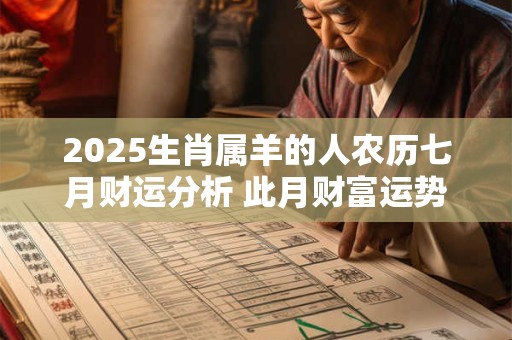 2025生肖属羊的人农历七月财运分析 此月财富运势较差
