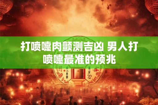 打喷嚏肉颤测吉凶 男人打喷嚏最准的预兆