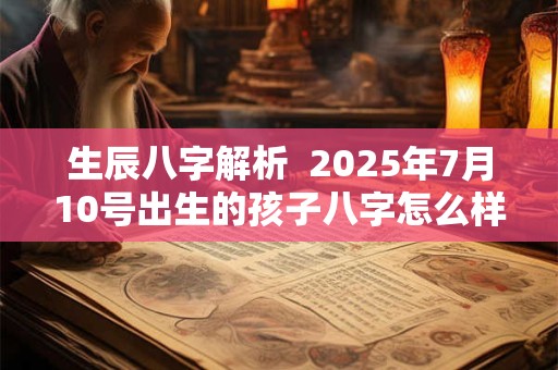 生辰八字解析  2025年7月10号出生的孩子八字怎么样