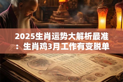 2025生肖运势大解析最准：生肖鸡3月工作有变脱单不易